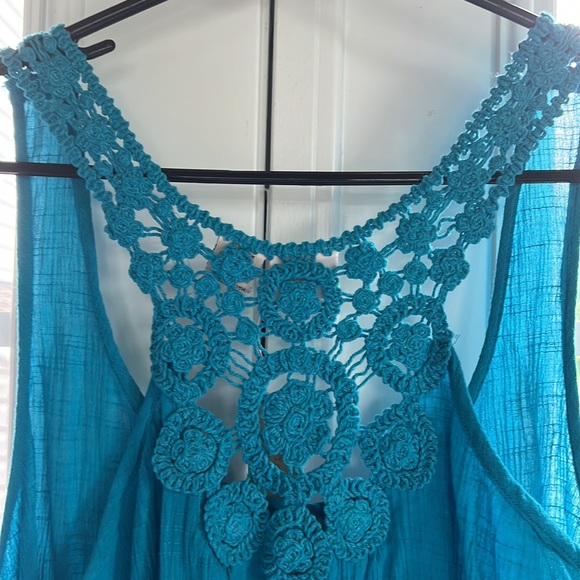 Vintage DCC Missy Turquoise Blue Tank Top, Boho, Medium - Picture 6 of 10